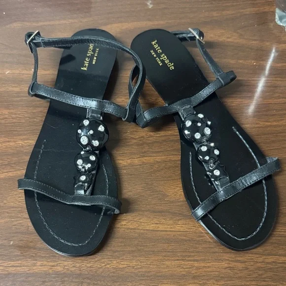 Kate Spade Black Sandals Size 7.5M NWT - Picture 1 of 5